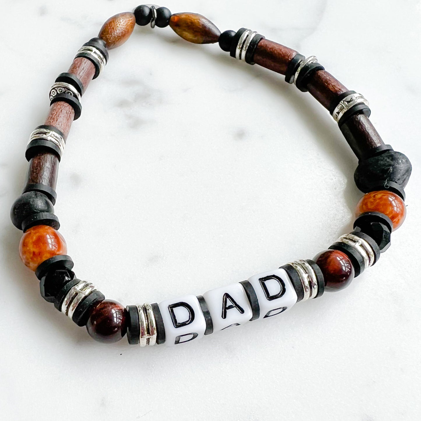 DAD Tiger Eye Men’s Letter Bracelet