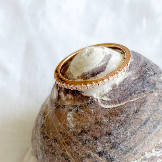Molly 14K Rose Gold Diamond Ring - Bellestyle