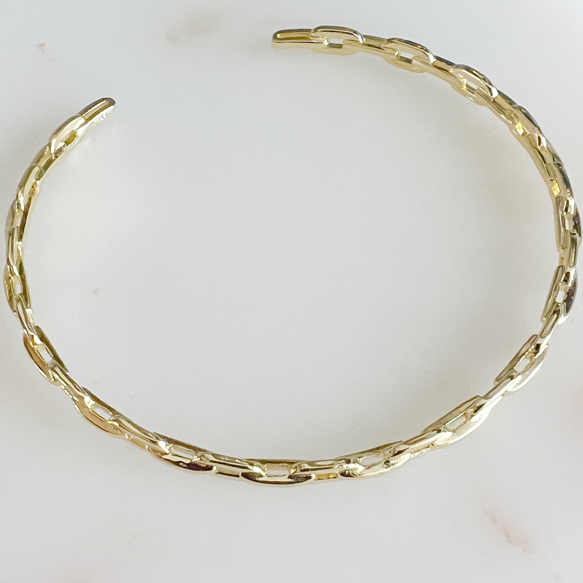 Jesse Gold Link 925 Cuff Bracelet - BelleStyle
