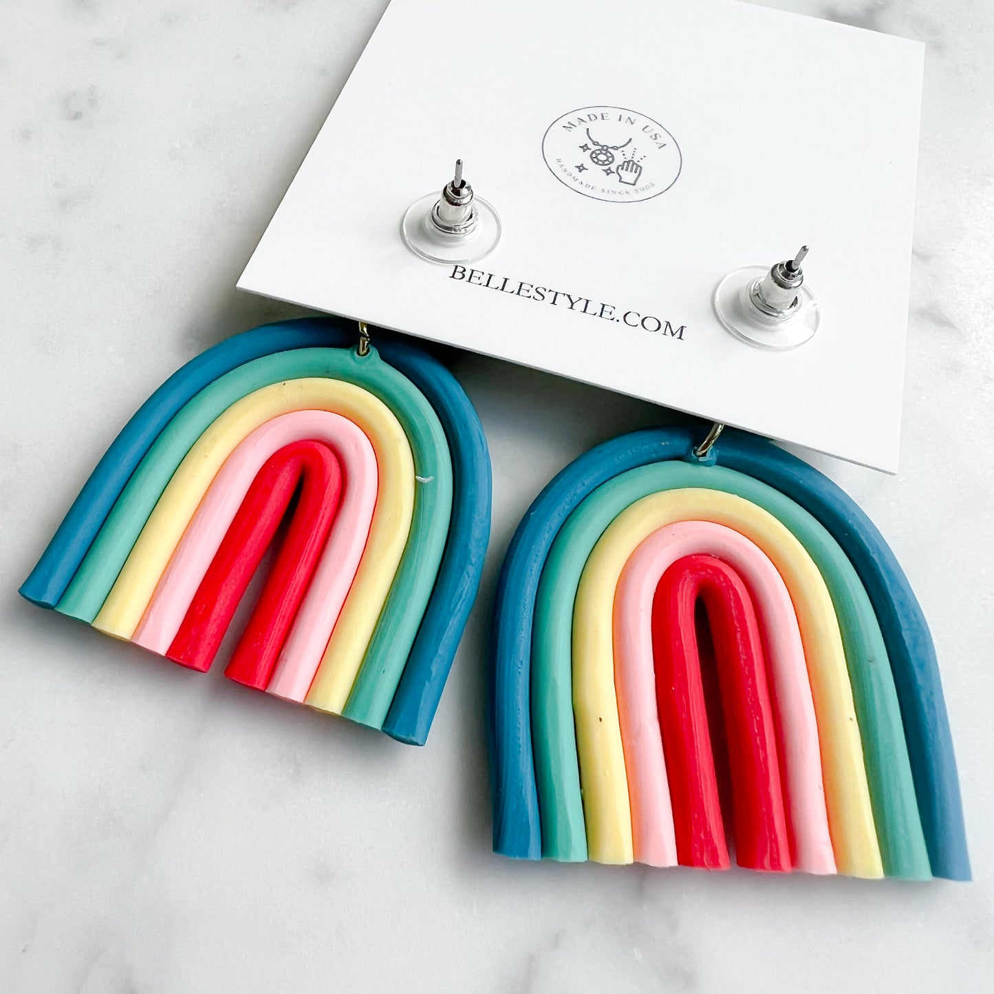 Rainbow Post Earrings - BelleStyle