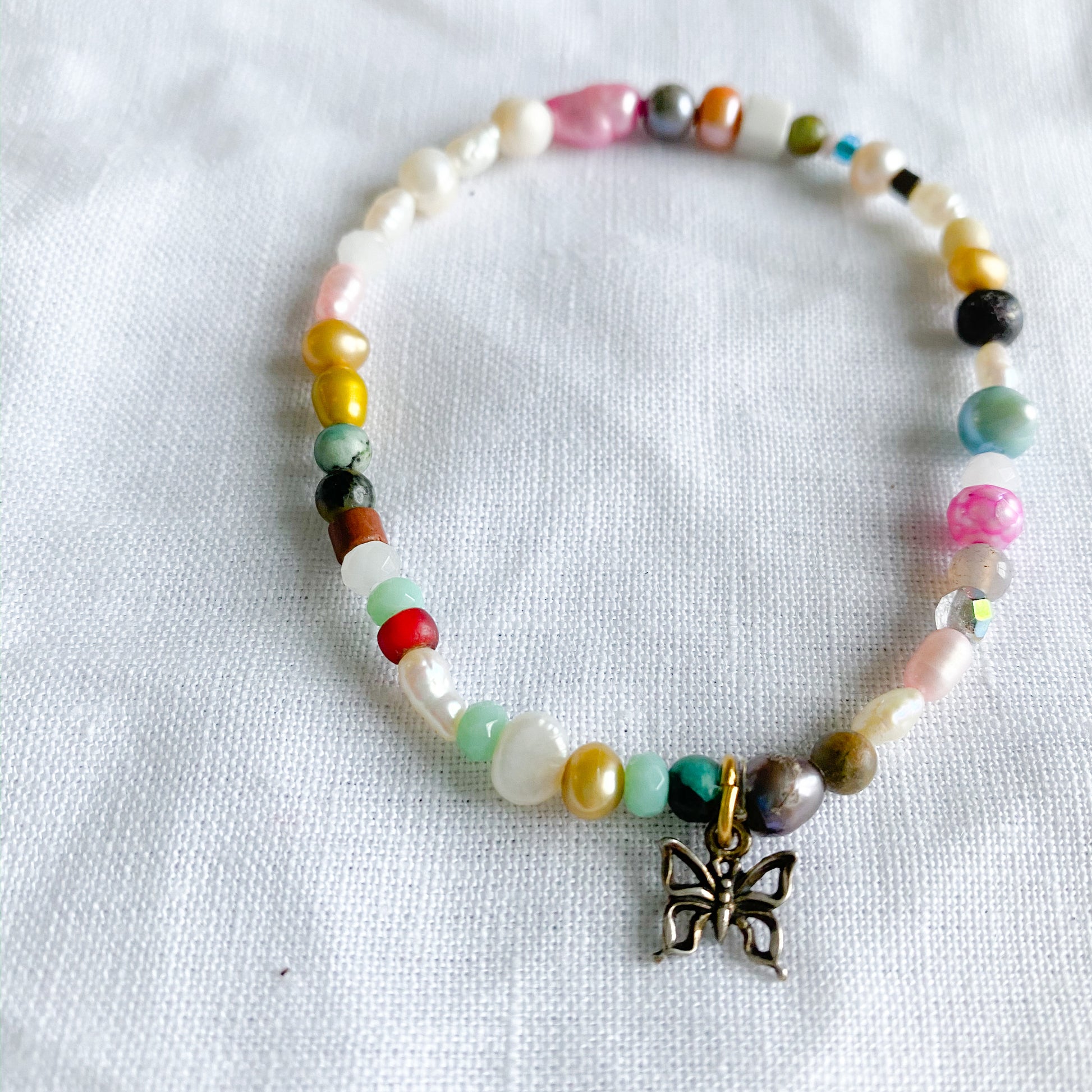 Freshwater Pearl Butterfly Bracelet - BelleStyle