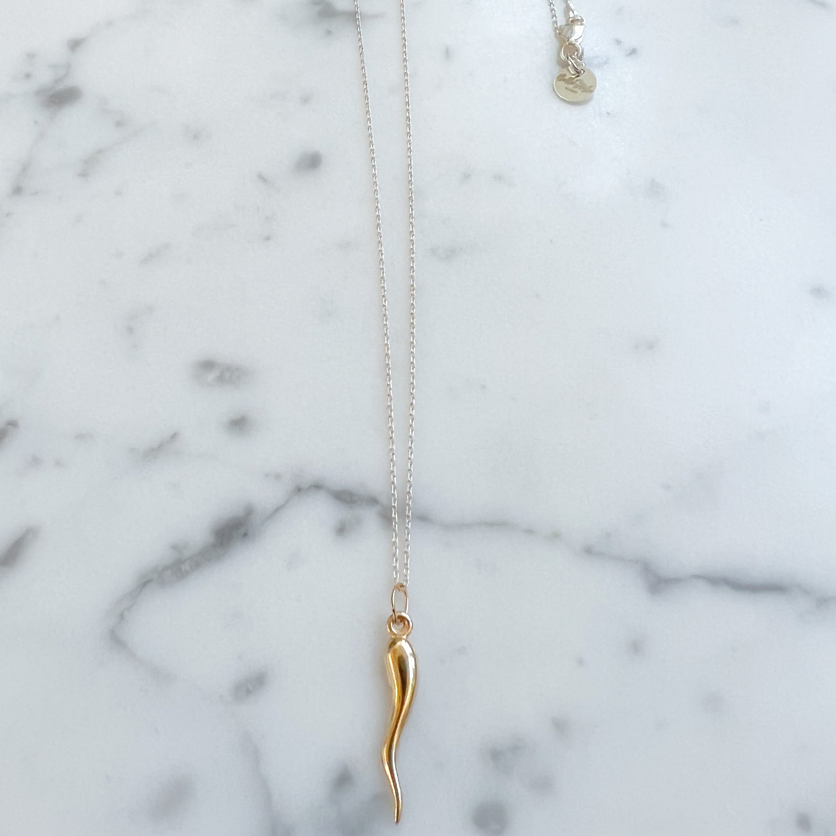 10k Medium White Gold Italian Horn Pendant Charm for a Chain or Neckla –  Lazuli