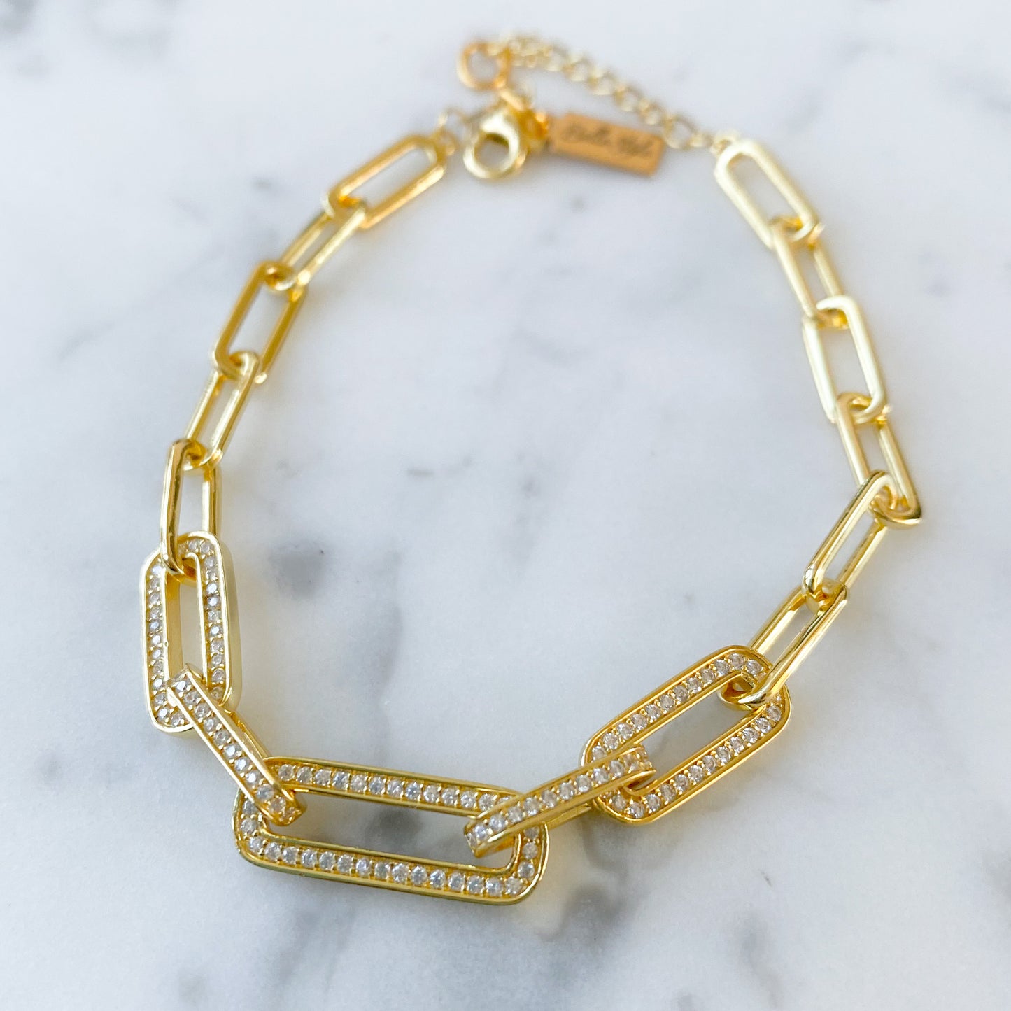 Long Link Bracelet - Bellestyle silver gold 925