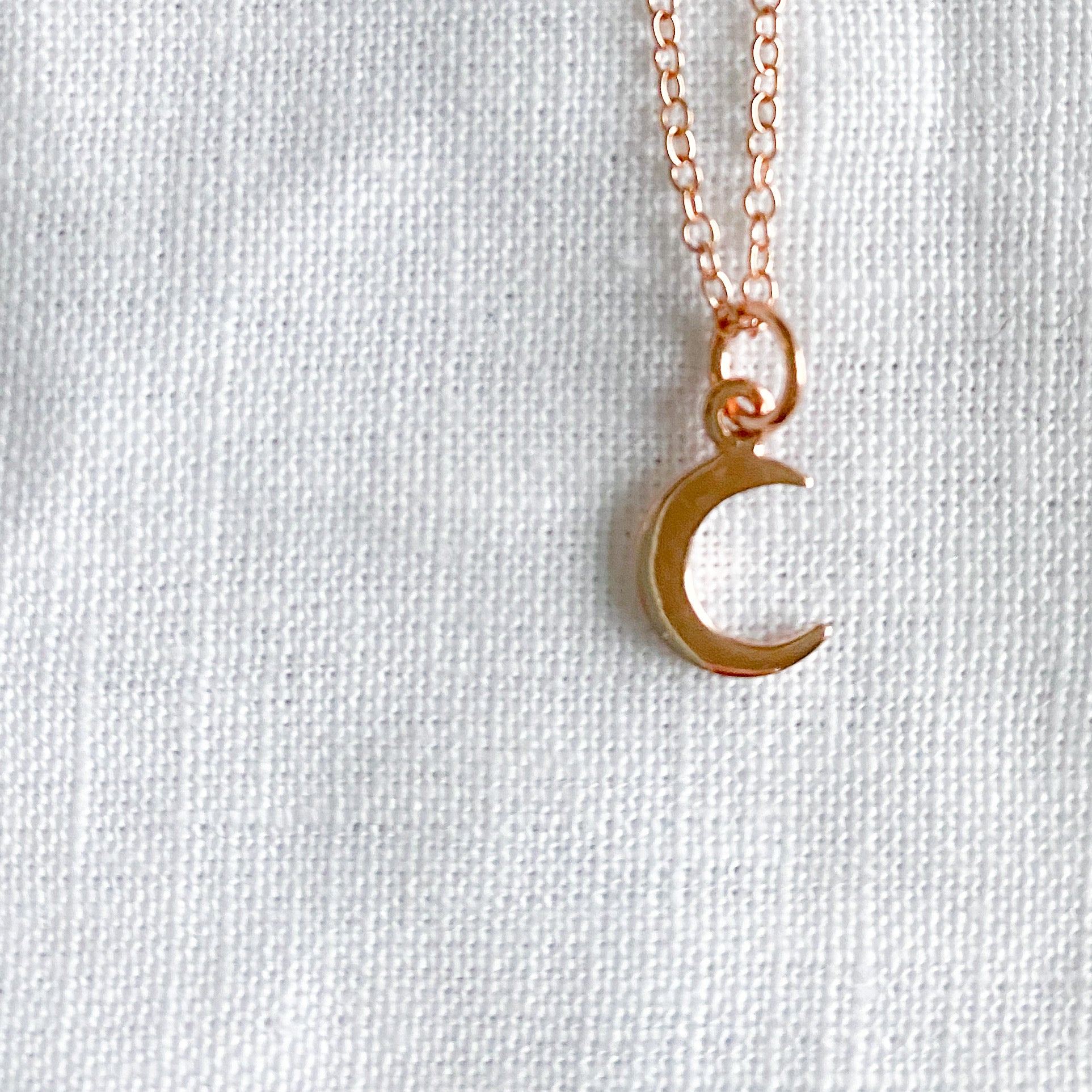 Crescent moon rose hot sale gold necklace