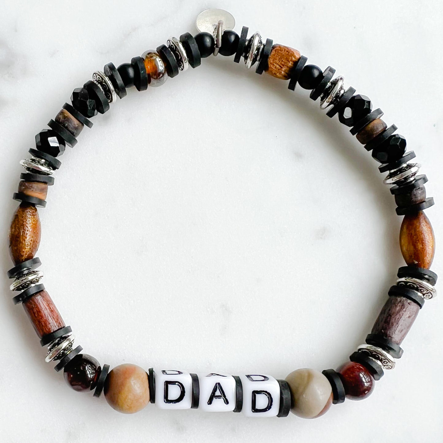 DAD Tiger Eye Men’s Letter Bracelet