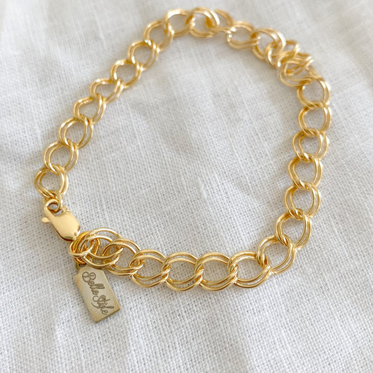 Noah Gold Double Link Bracelet - Bellestyle - 14KTGF waterproof gold chain  
