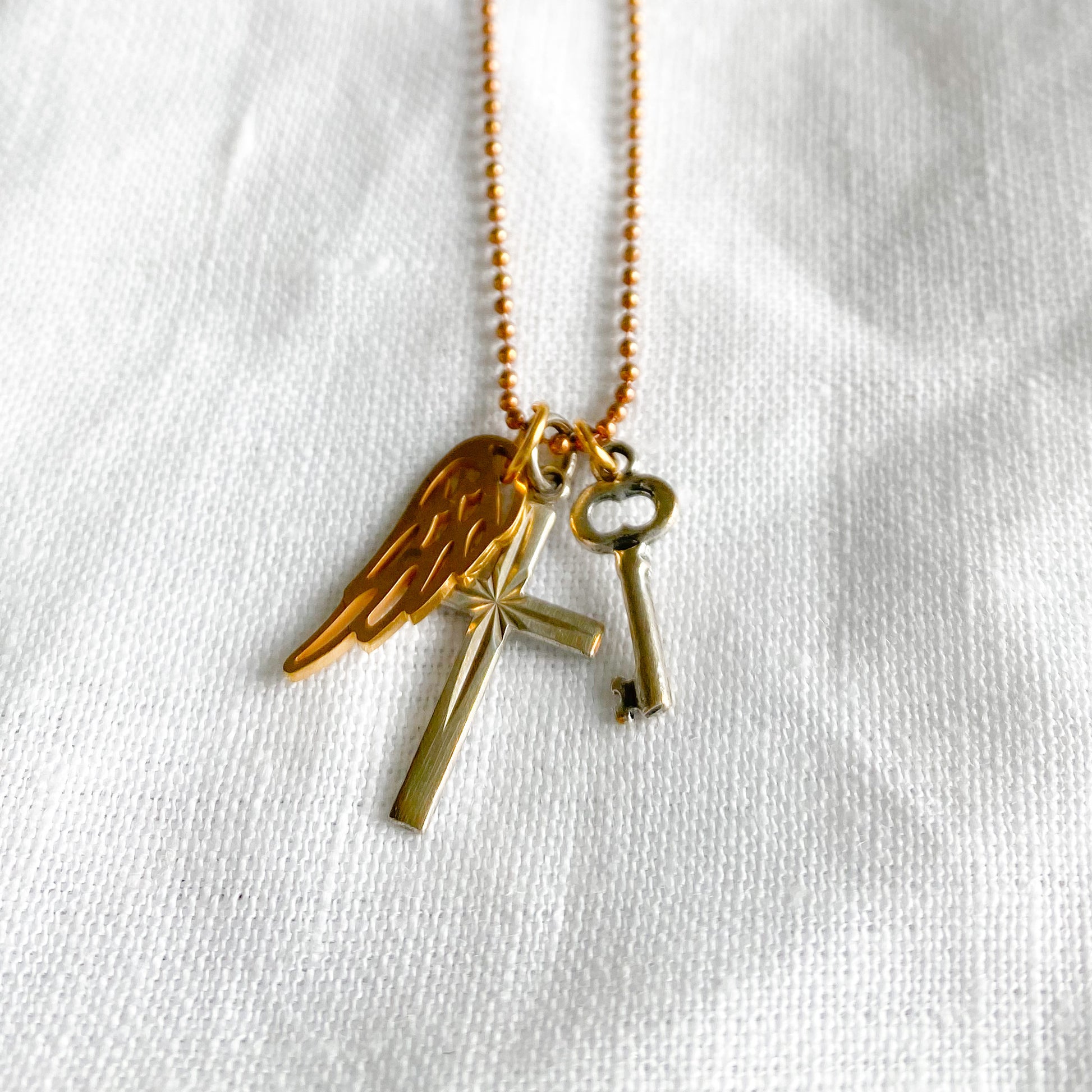 Cross Wing Charm Necklace - BelleStyle