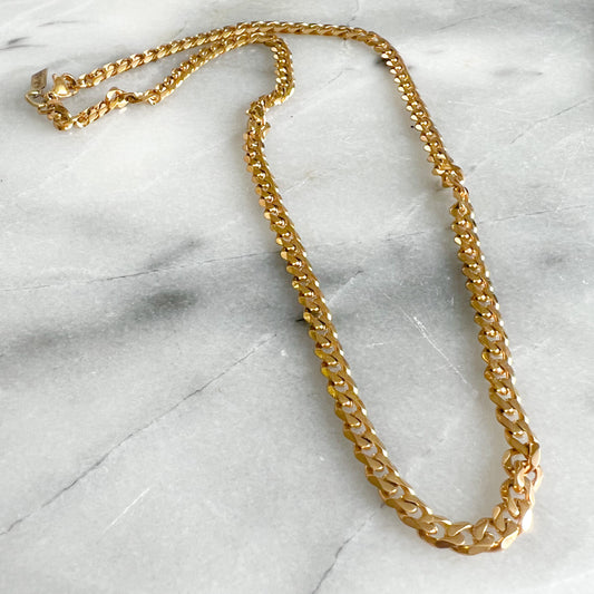 Emerson Gold Stainless Steel Flat Cuban Chain - Bellestyle