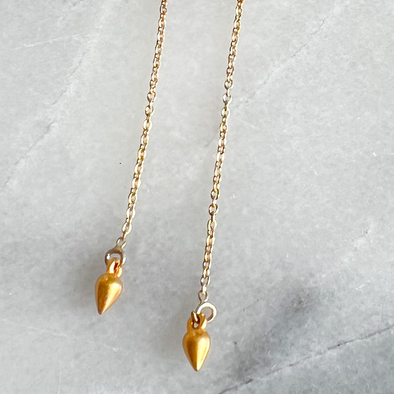 Gold Spike Threader Earrings - BelleStyle
