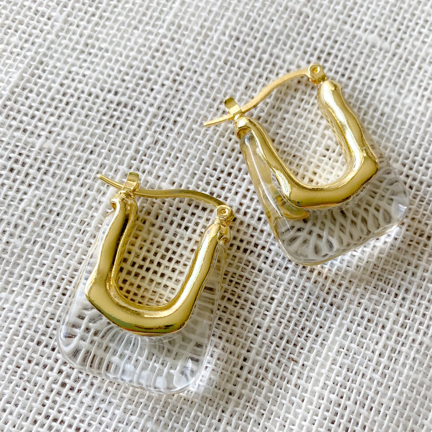 Milan Transparent Hoop Lucite Earrings - BelleStyle