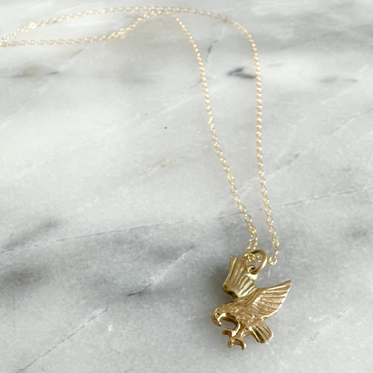 Vintage Flying Eagle Gold Necklace - BelleStyle