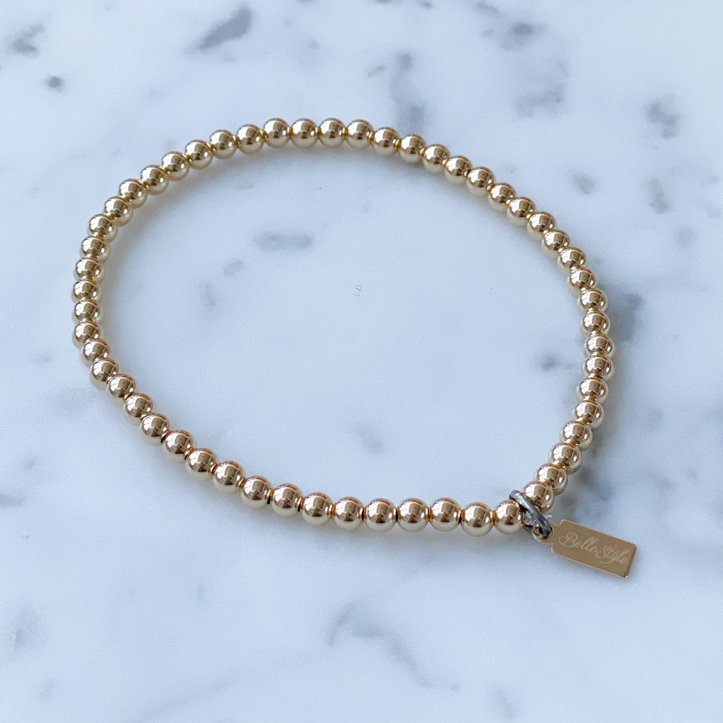 Gold 14K Beaded Bracelet - Bellestyle large