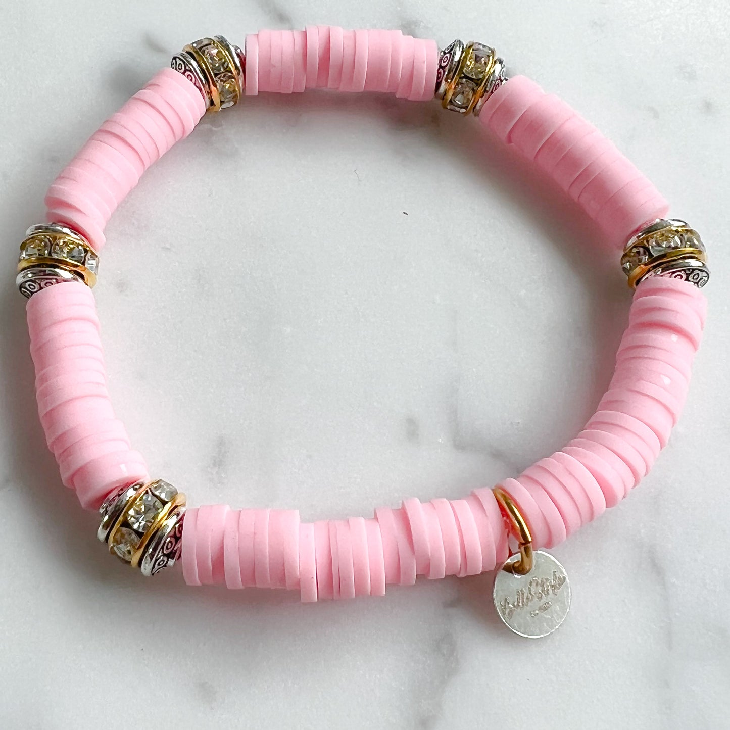 Light Pink Crystal Friendship Bracelet - BelleStyle