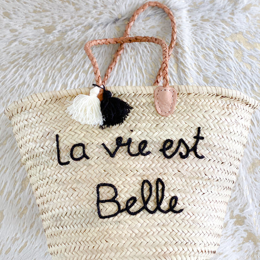 La Vie Est Belle Sustainable French Market Bag - Bellestyle