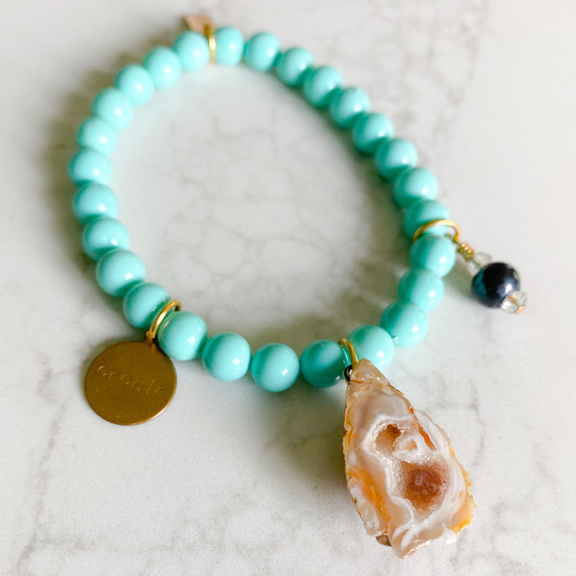 Palm Springs Bracelet - BelleStyle turquoise druzy quartz freshwater pearl