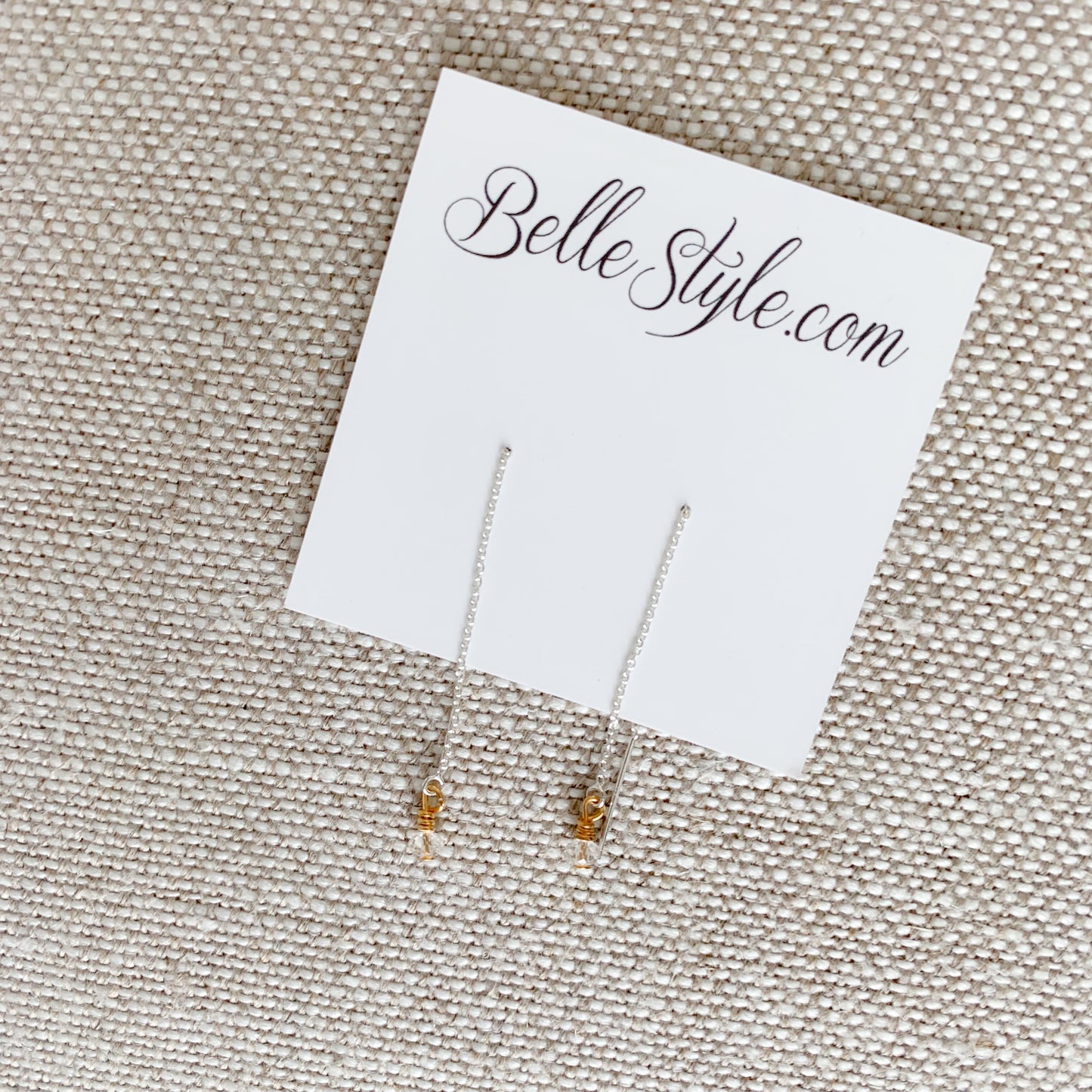 Crystal Threader Earrings - BelleStyle