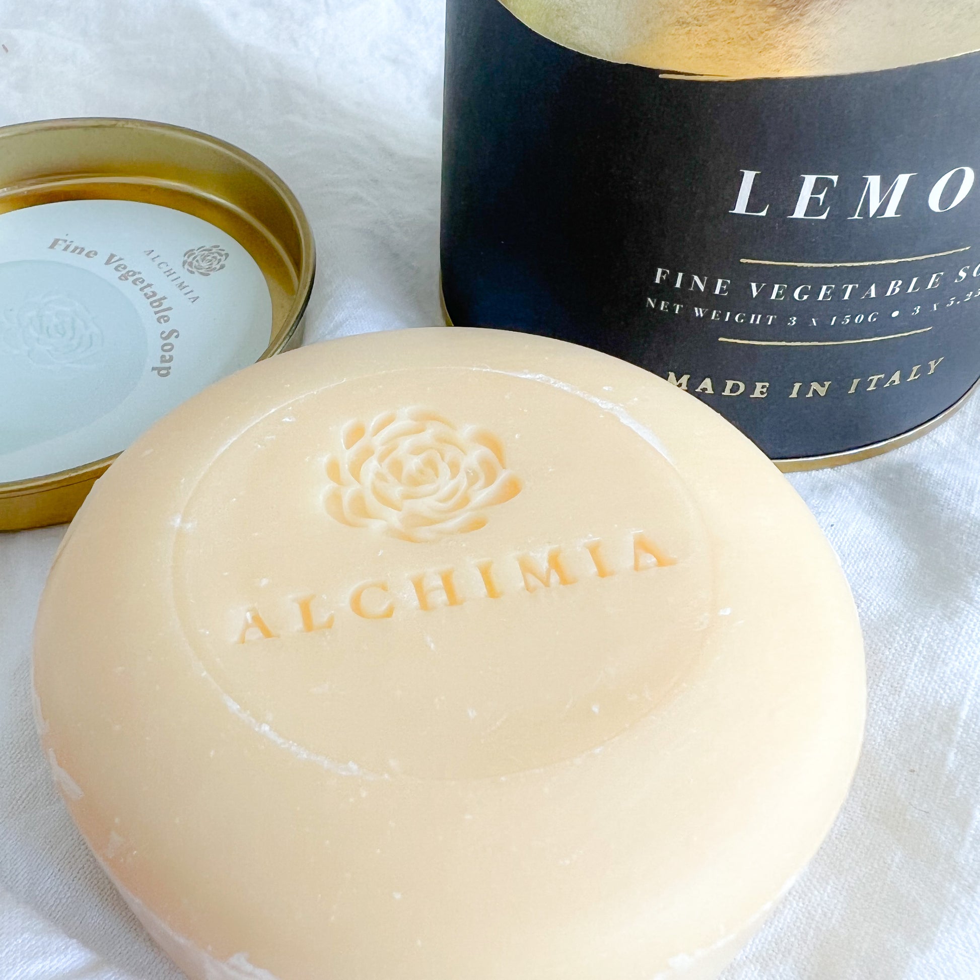 Alchimia Lemon Fine Vegetable Soap Set of 3 Italy