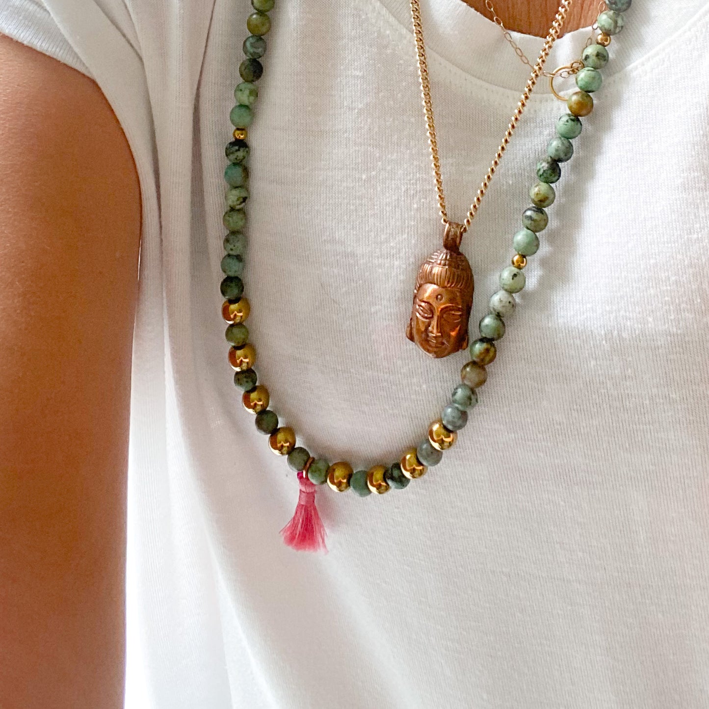 Vintage Buddha charm necklace 