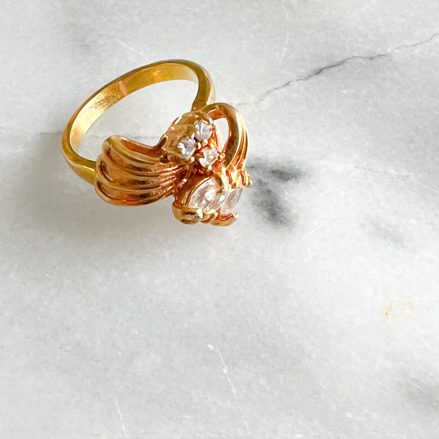 Marcus Vintage Gold Crystal Ring