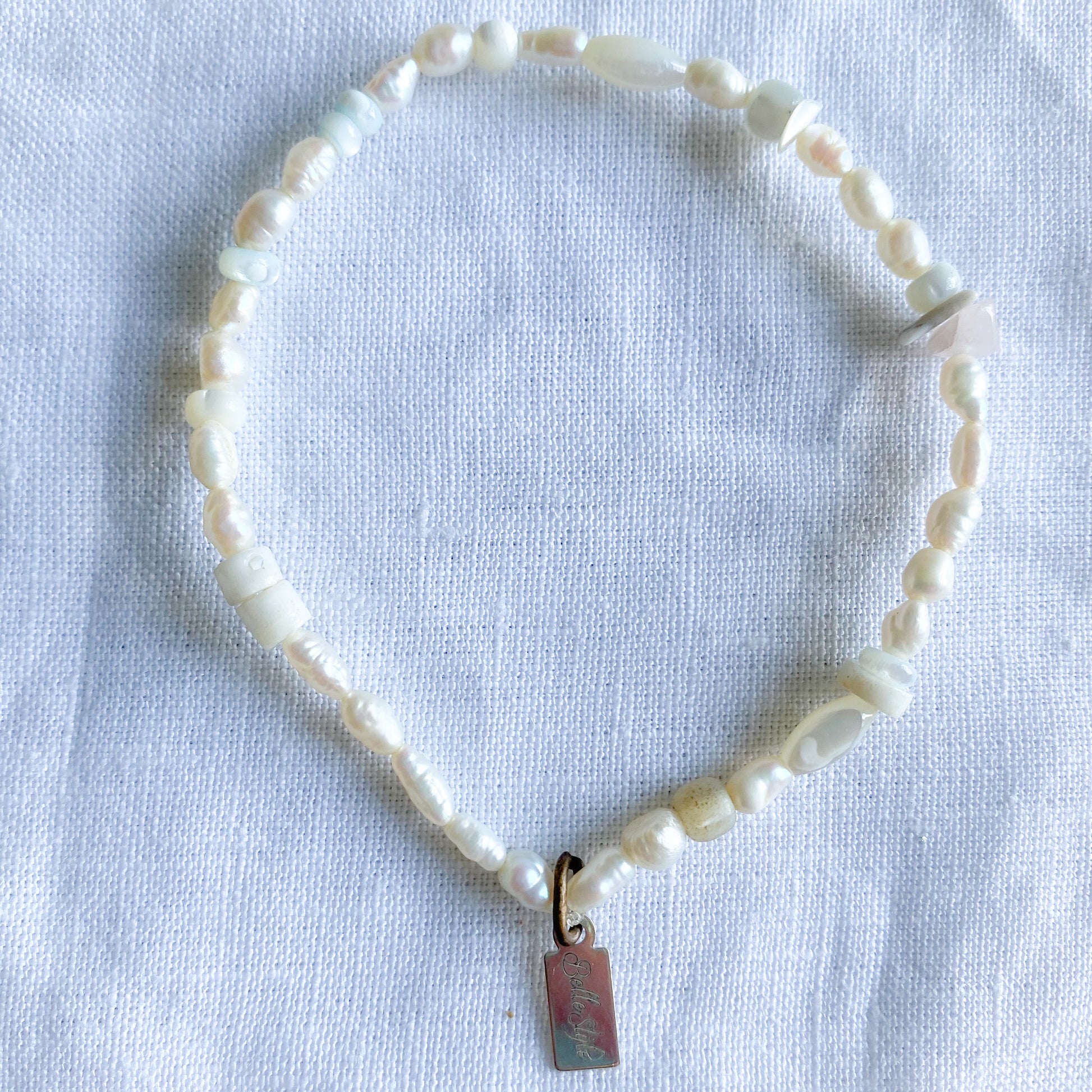 Cloud freshwater pearl bracelet anklet moonstone mother of pearls