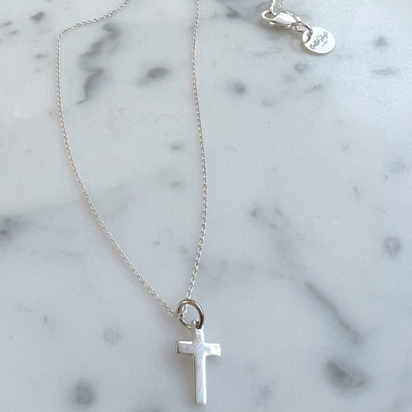 Sterling Silver Mini Plain Cross Necklace
